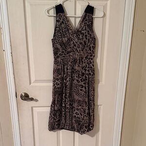 Robert Rodriguez Black and Brown Patterned Midi Dress